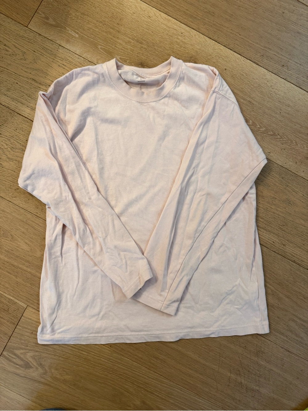 Uniqlo Women's Long-Sleeve Crewneck Tee - Pale Pink